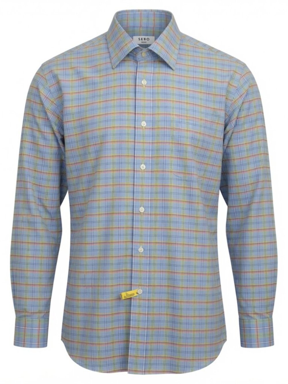 Sero by Forsyth of Canada Dress Shirt Tailored Plaid NonIron Mens XL Blue Preppy